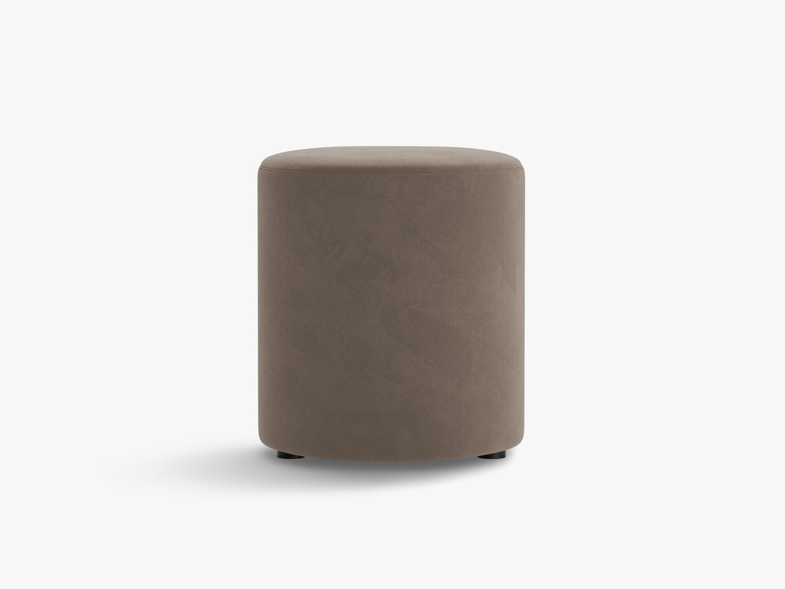 Micadoni Pouf Dia 40cm Samt Salvador Grau Braun