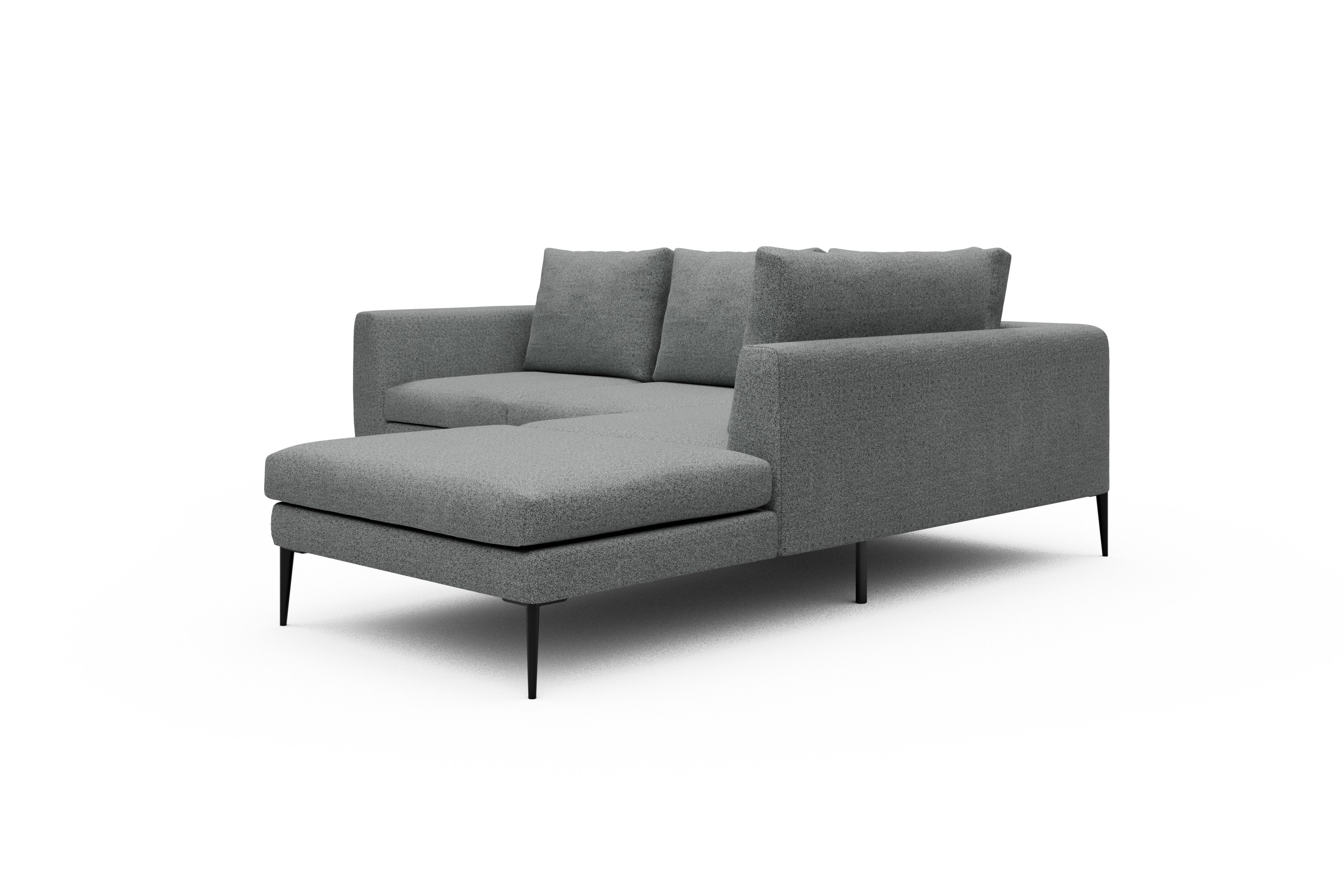 Ecksofa Paul Relax-Ecke rechts mit 2-Sitzer Aivi-Gravet-Grey