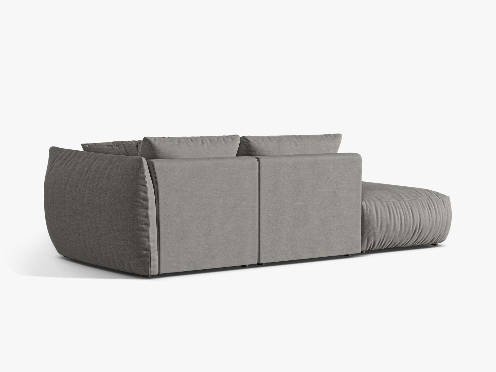 Micadoni Modulares Sofa Chris 3-Sitzer Links Strukturierter Stoff Warmes Grau