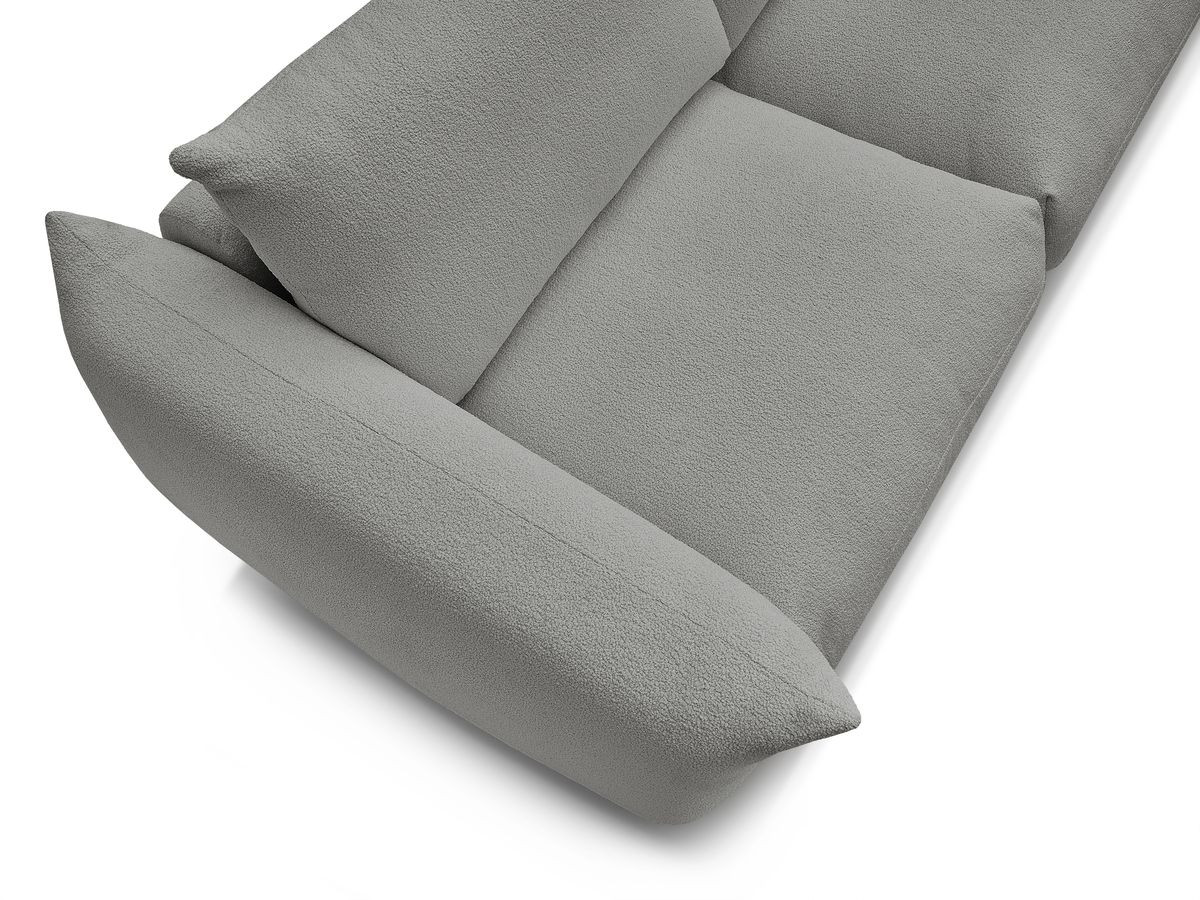 Bobochic Ernest Schlafsofa 3-Sitzer, Liegefläche 190 × 140 / 160 cm Bouclé-Stoff Dunkelgrau, Liegefläche 140 × 190 cm
