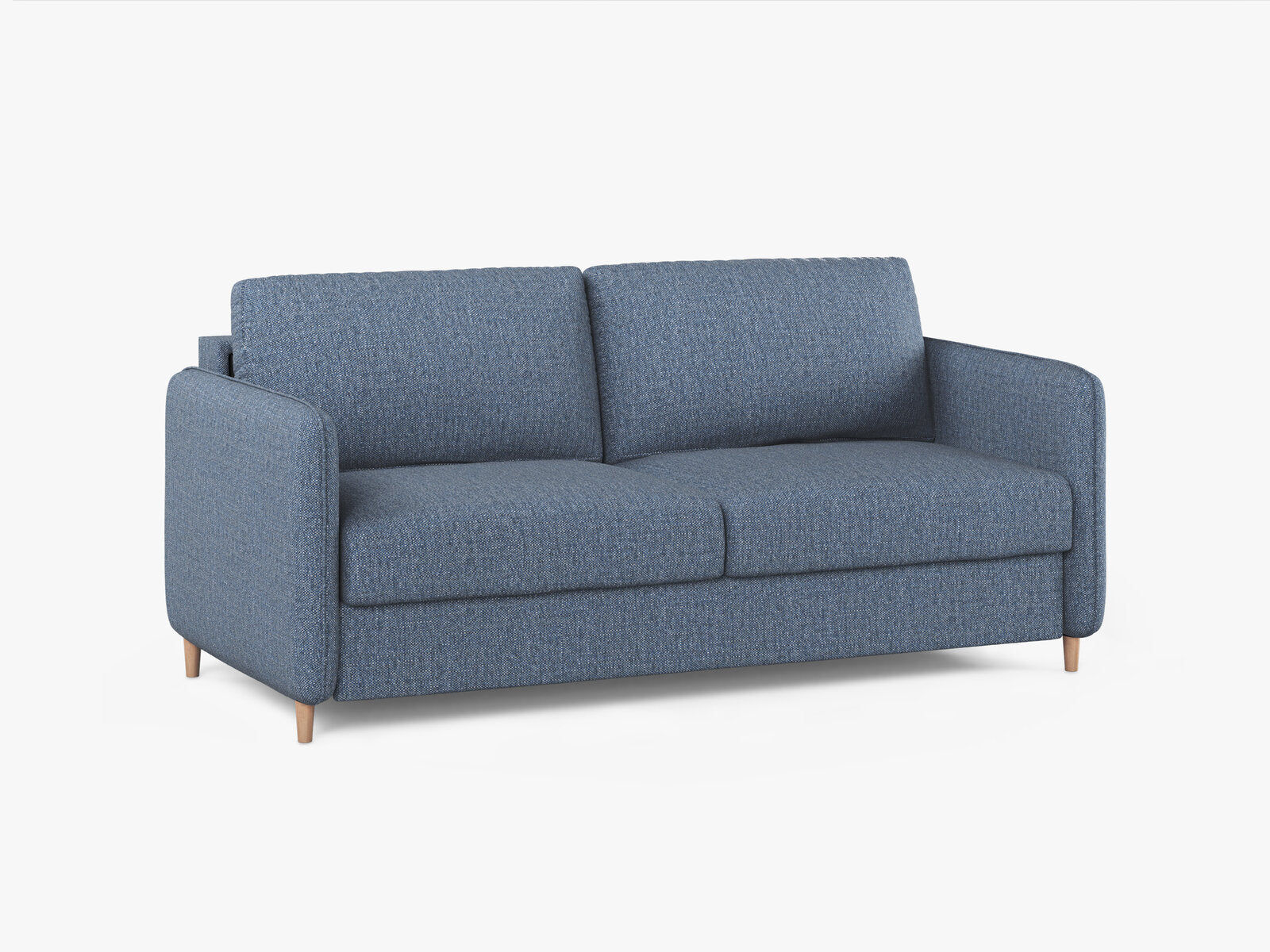 Micadoni Sofa mit Schlaffunktion Simo 3-Sitzer Strukturierter Stoff Babel Dunkelblau