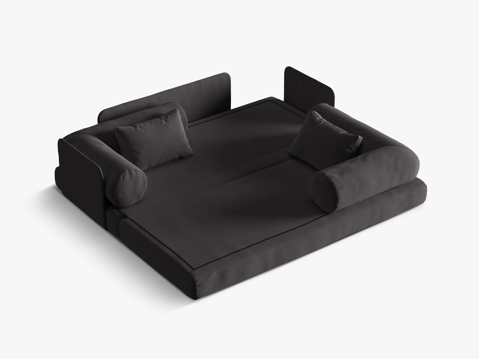 Micadoni Sofa Dreamy 3-Sitzer mit Schlaffunktion Samt Salvador Dunkelgrau