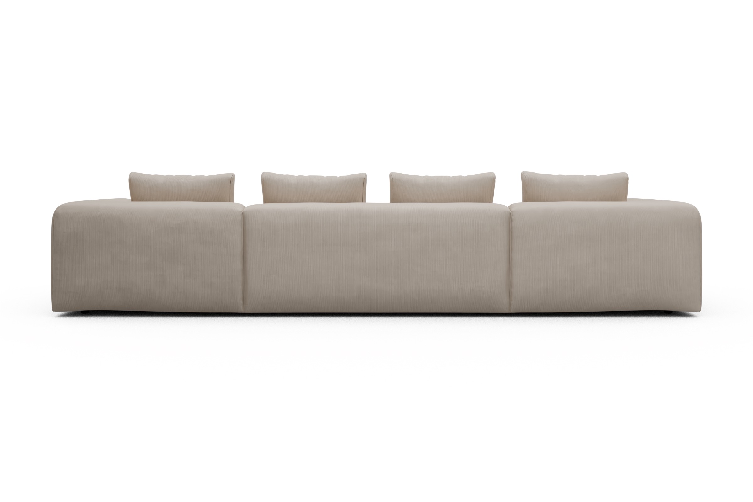 Wohnlandschaft Fred mit 2-Sitzer und Chaiselongue beidseitig Cordufine-Off-White