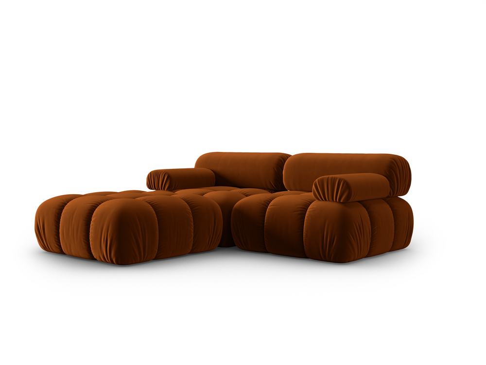 Cosmopolitan Design Modulares Ecksofa Cortina 3-Sitzer Samt Bluvel Terrakotta