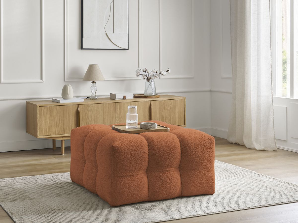Bobochic Cloud Pouf Bouclé-Stoff Orange