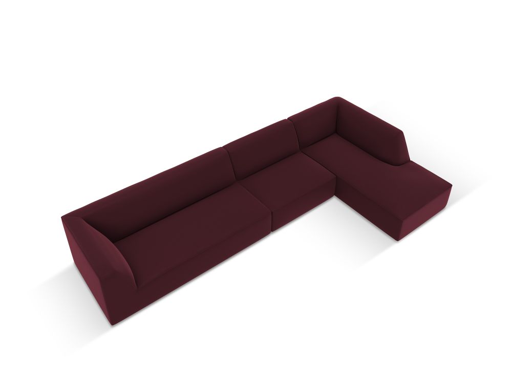 Cosmopolitan Design Ecksofa Siena 5-Sitzer Kunstleder Pacifico Bordeaux Rechts