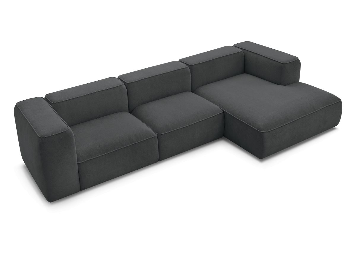 Bobochic Zephyr Ecksofa 349 × 165 cm Strukturstoff Dunkelgrau Ecke rechts