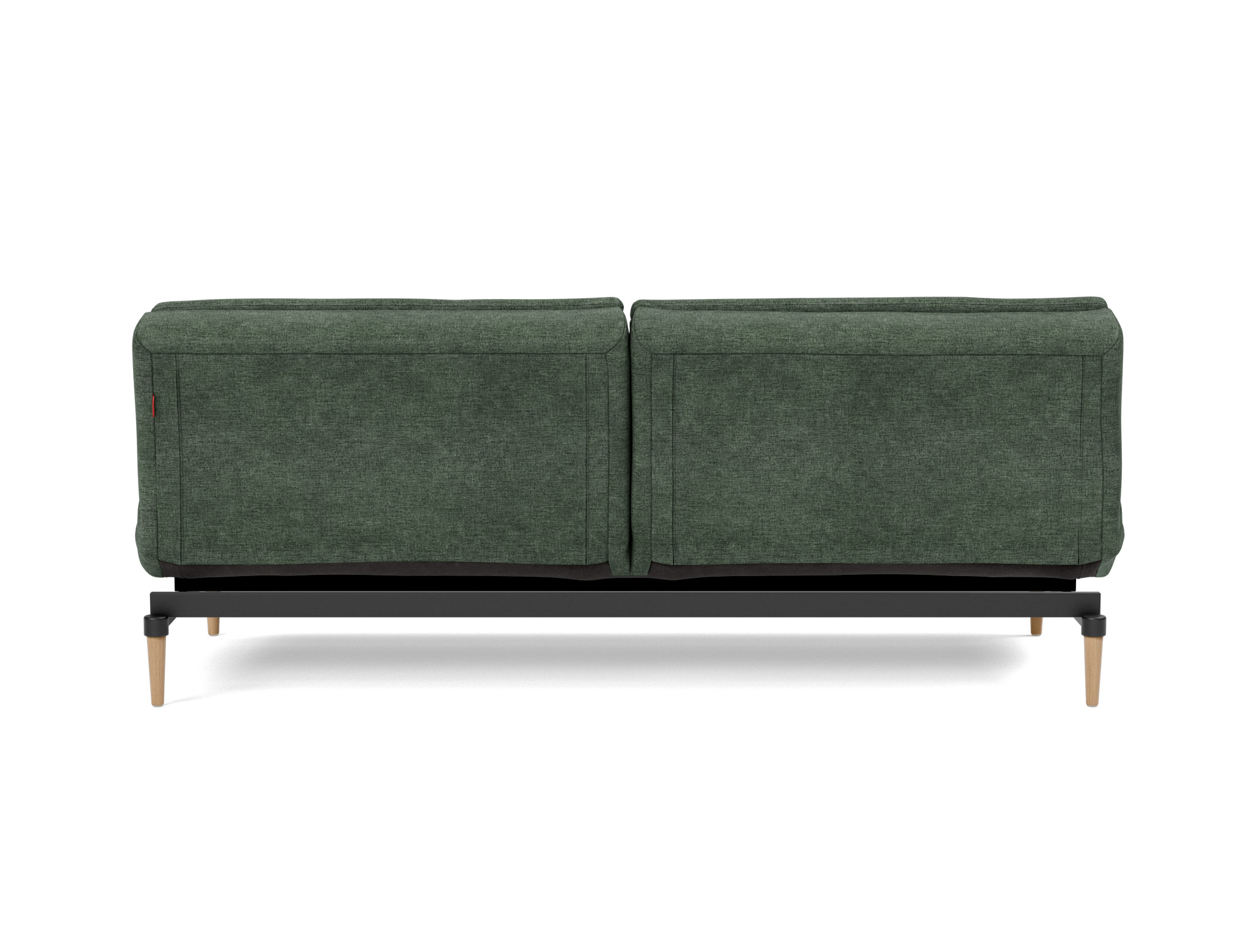Schlafsofa Dublexo Flachgewebe Avella 281-Pine-Green Beine Styletto Eiche hell