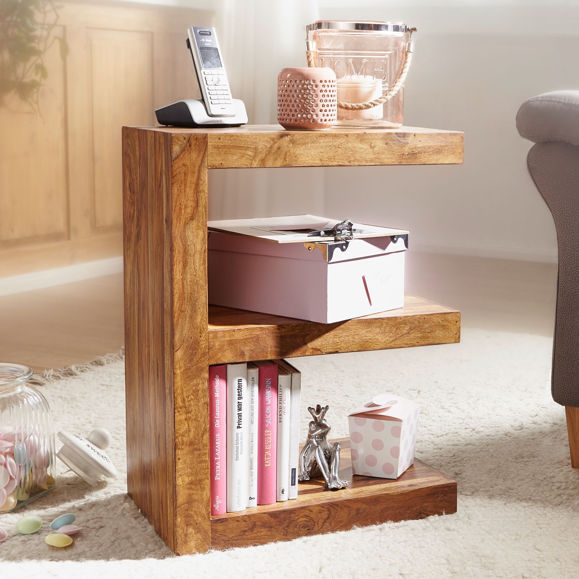 Beistelltisch Aalvik Massivholz Dunkelbraun 45 × 30 × 60 cm