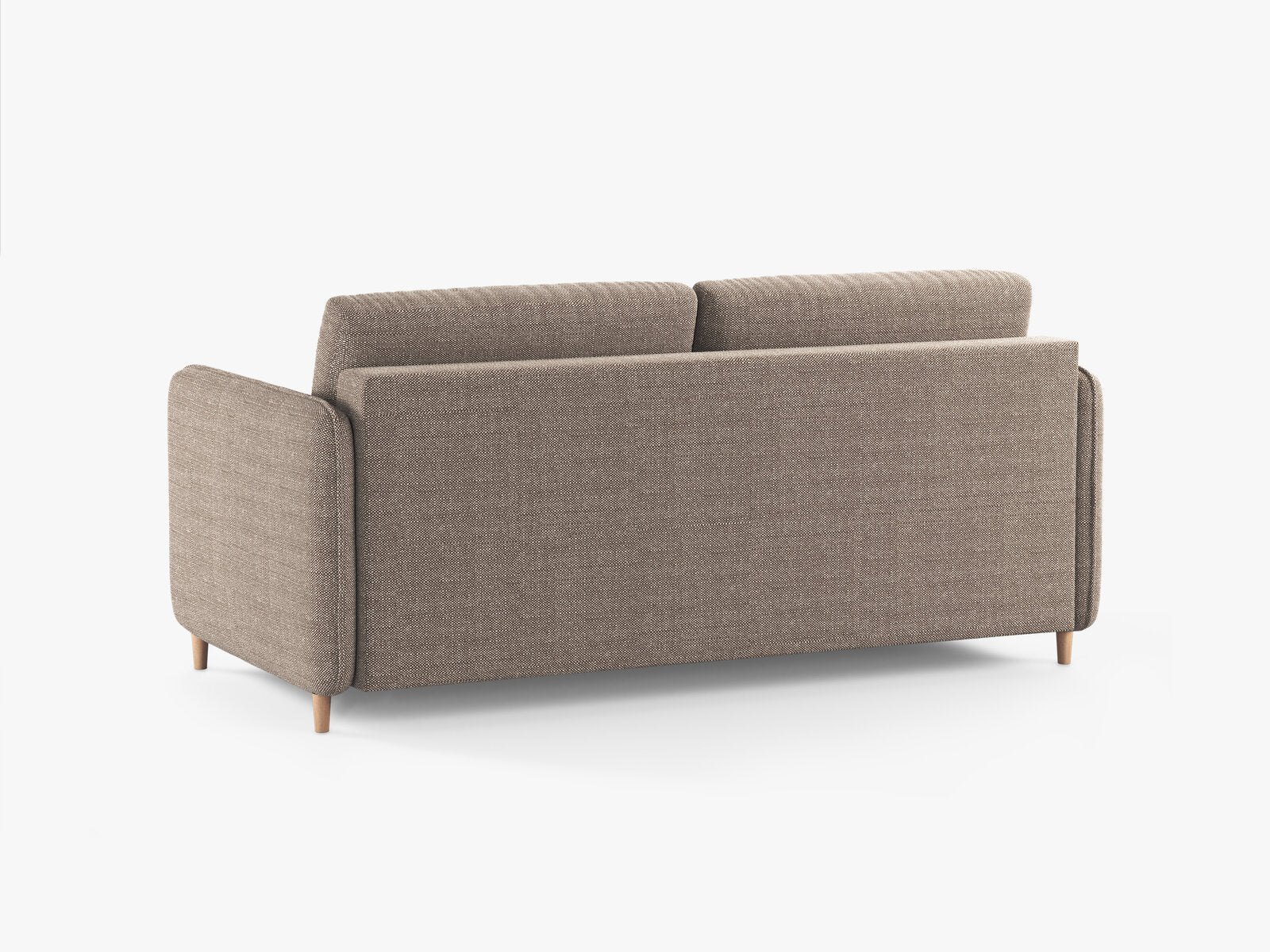 Micadoni Sofa mit Schlaffunktion Simo 3-Sitzer Strukturierter Stoff Babel Hellbraun