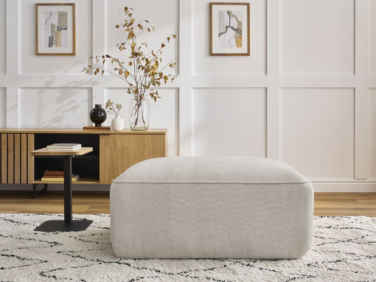 Bobochic Zephyr Pouf Strukturstoff Beige