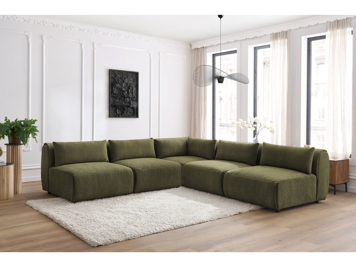 Bobochic Jeanne Ecksofa 299 × 299 cm Strukturstoff Grün