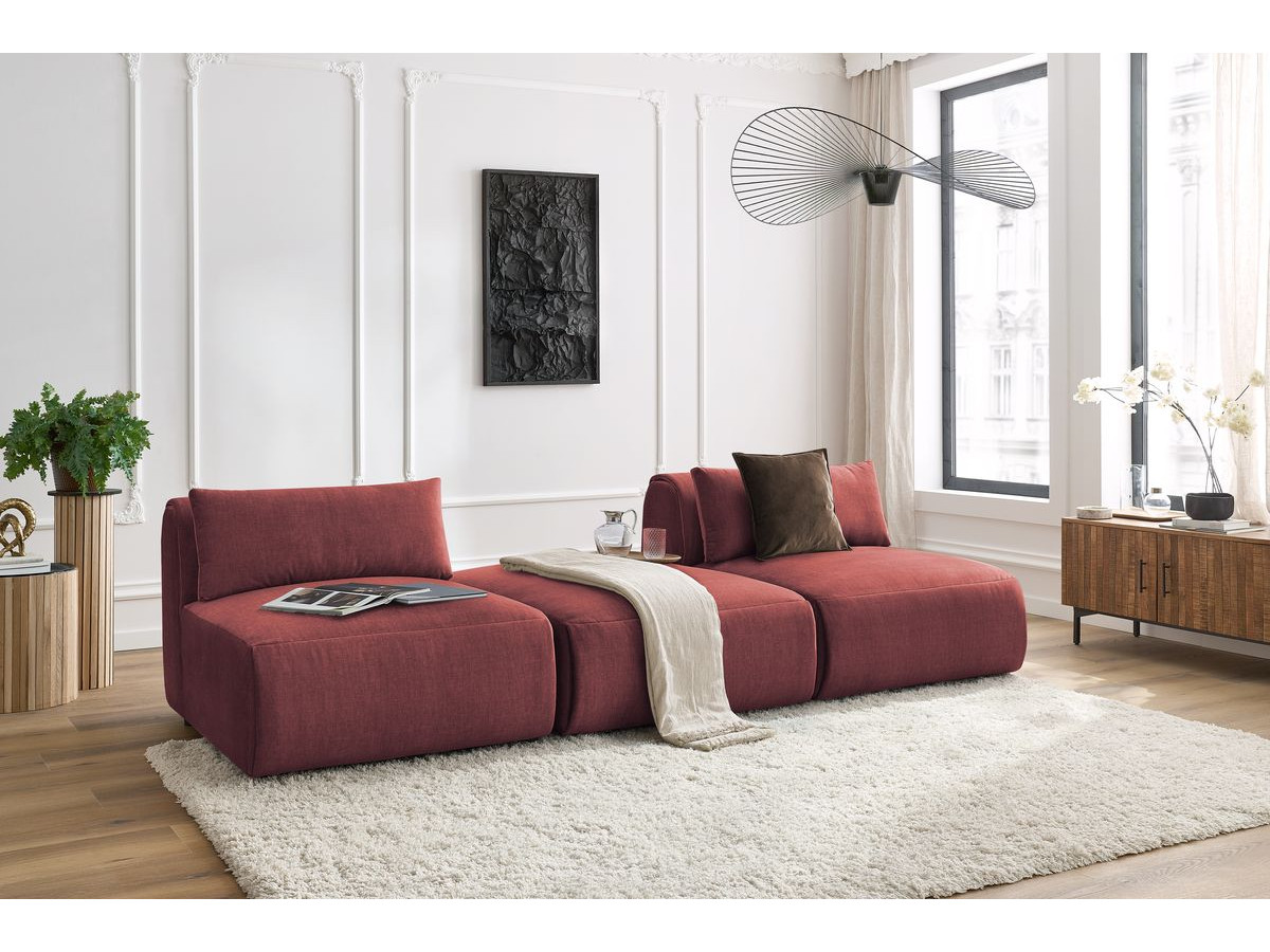 Bobochic Jeanne Sofa 3-Sitzer Samt Orange