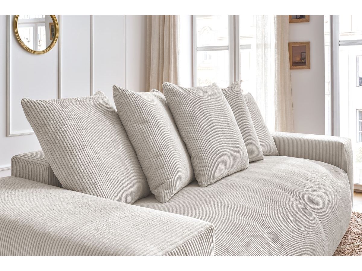 Bobochic Voltaire Schlafsofa 3-Sitzer mit Bettkasten Cordsamt Beige