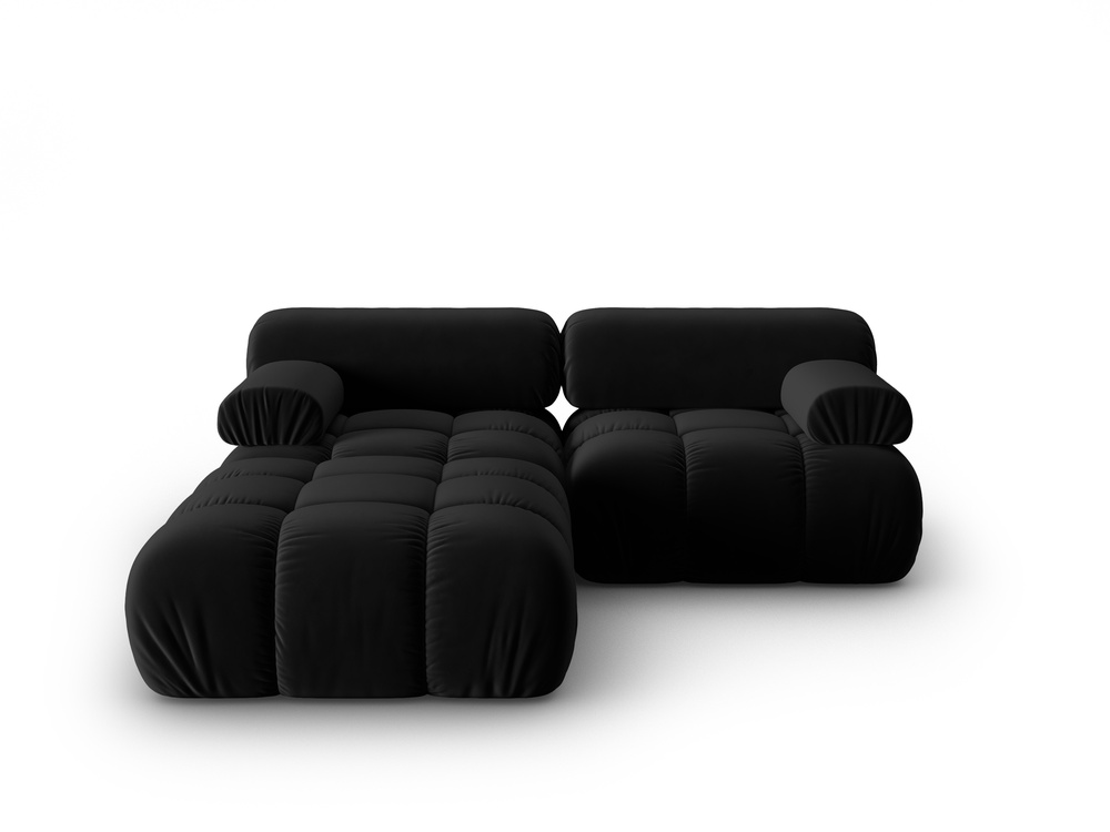 Cosmopolitan Design Modulares Ecksofa Cortina 3-Sitzer Samt Bluvel Schwarz