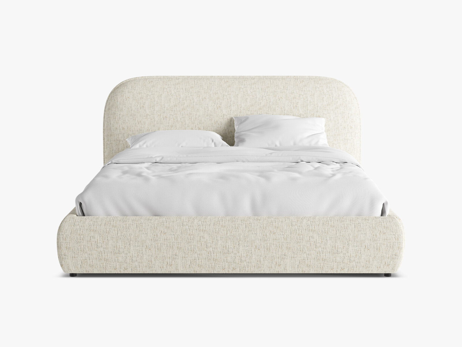 Micadoni Murada Bett mit Kopfteil Chenille Tracy Grau Beige Melange 200x200