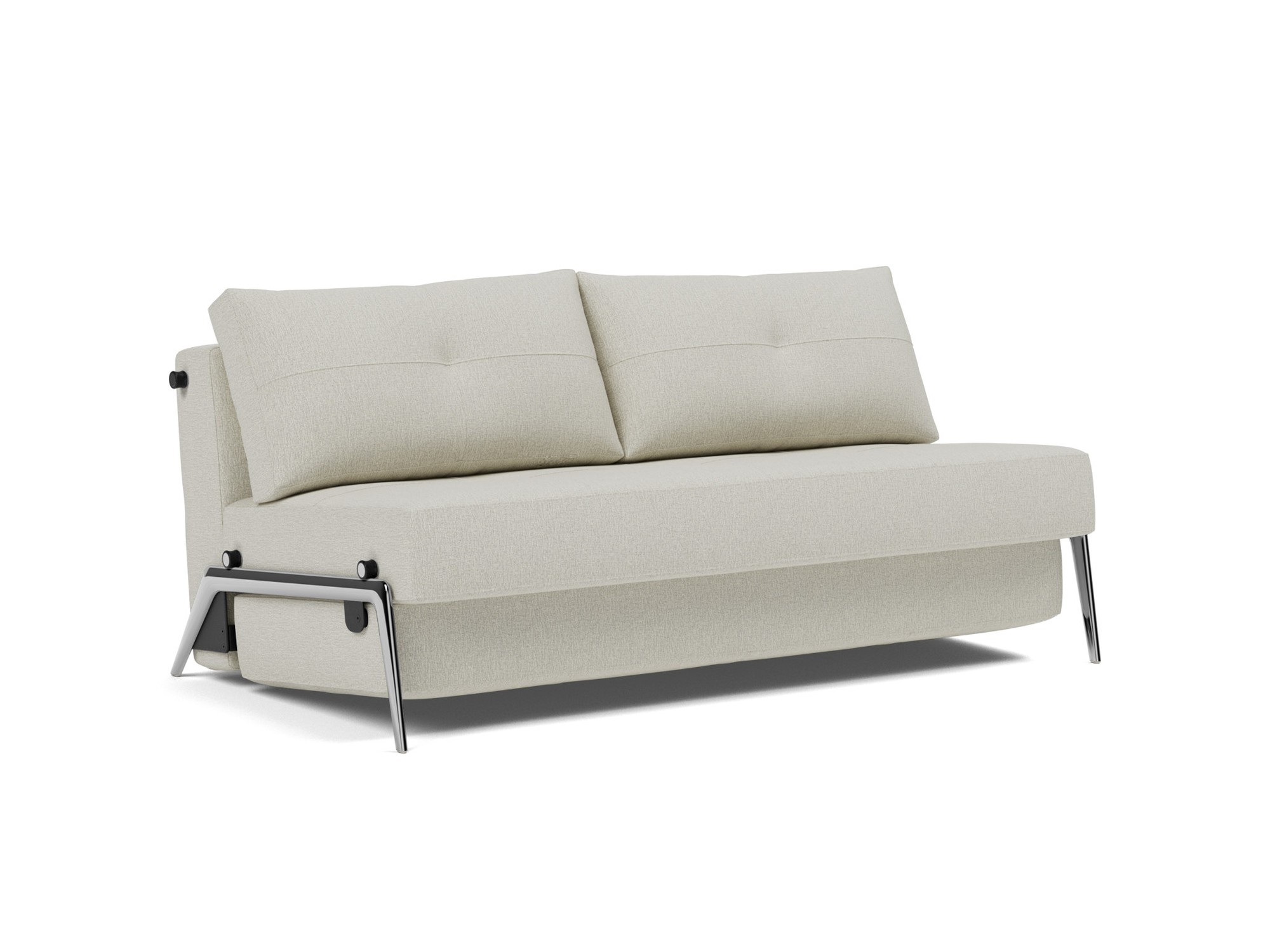 Schlafsofa Cubed 160 Flachgewebe Mixed Dance 527-Natural Beine Aluminium
