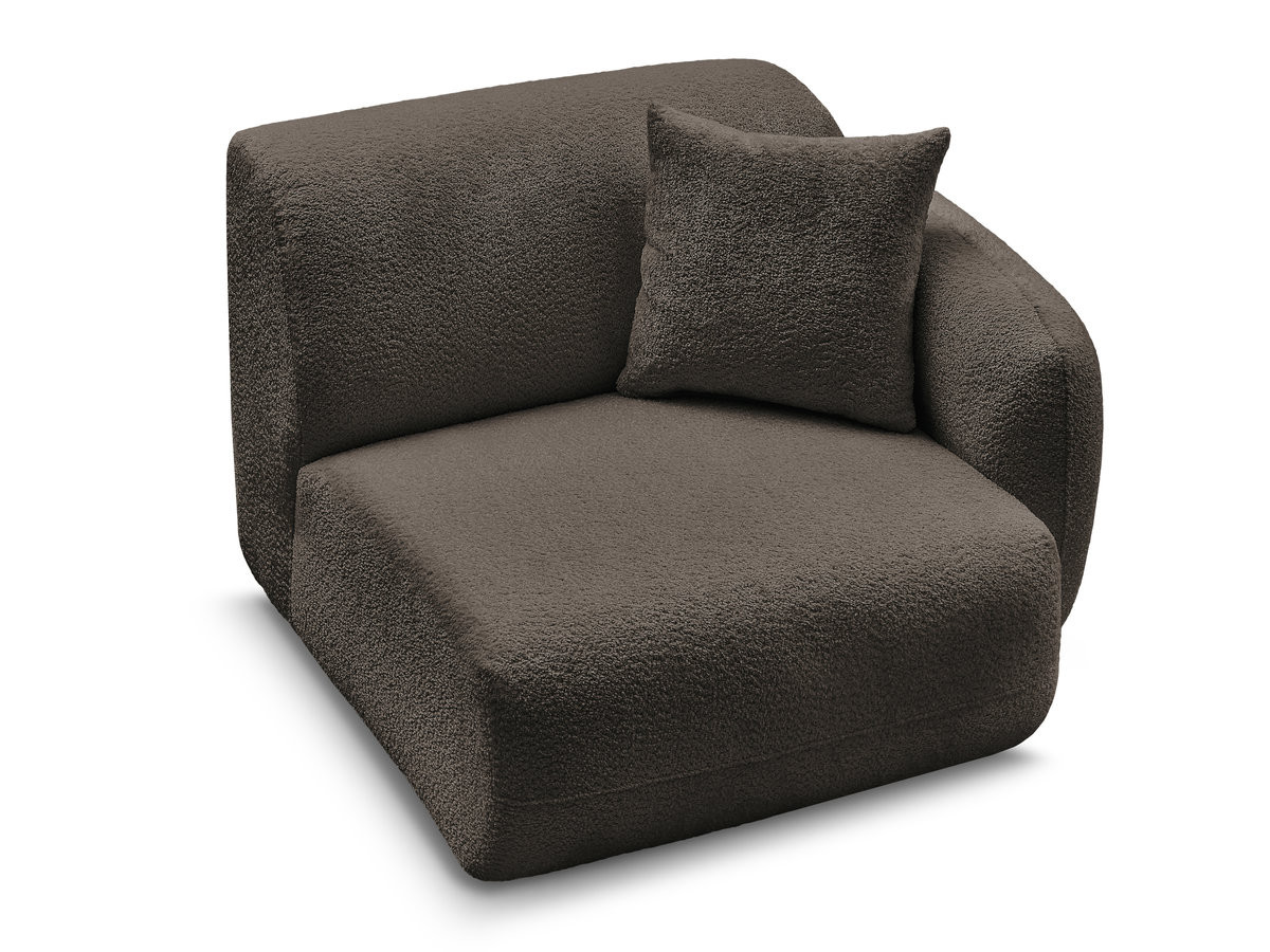 Bobochic Anda Sofamodul 1-Sitzer 104 × 103 cm Chenille Braun Ecke rechts