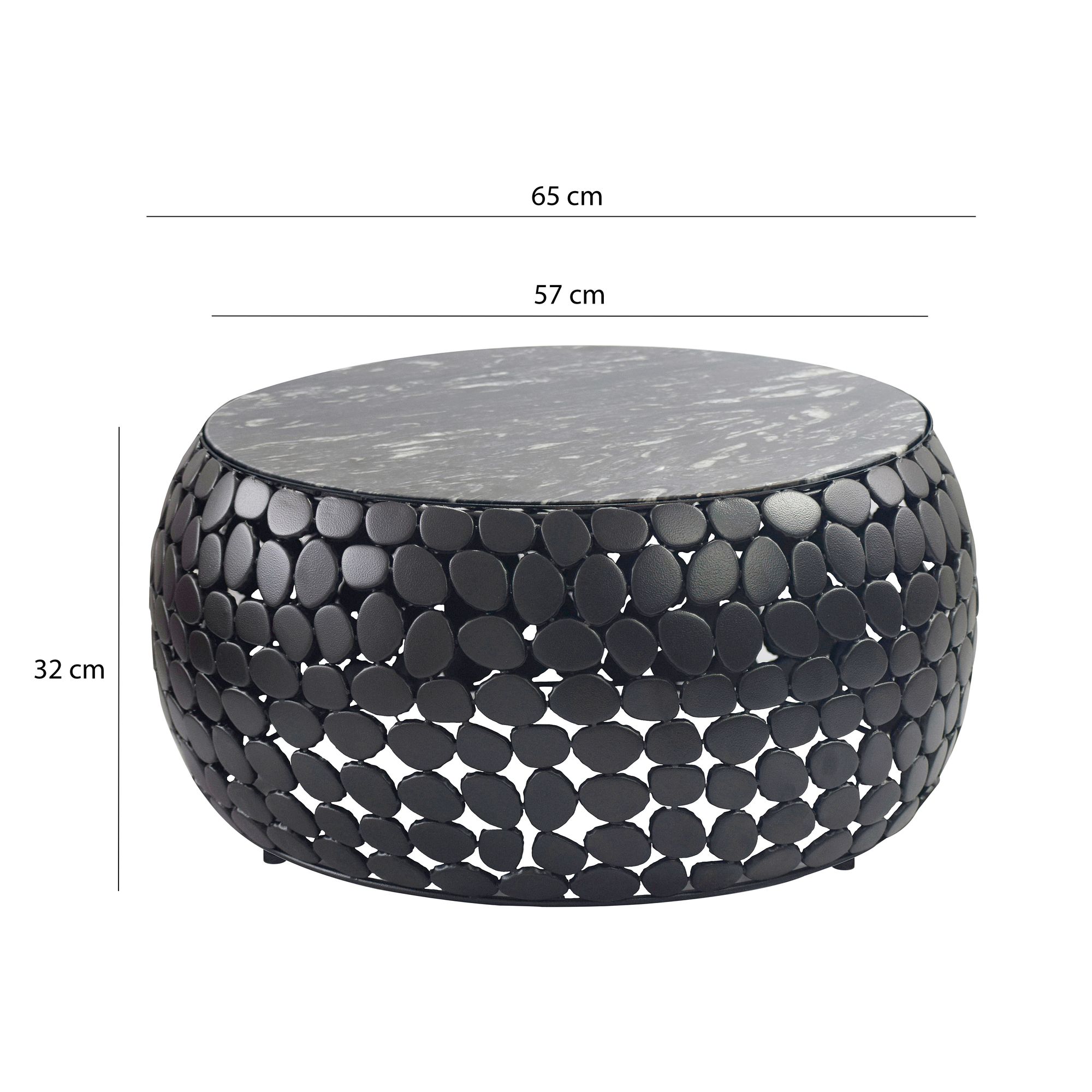 Couchtisch Nesflaten Marmor Schwarz Ø 65 cm
