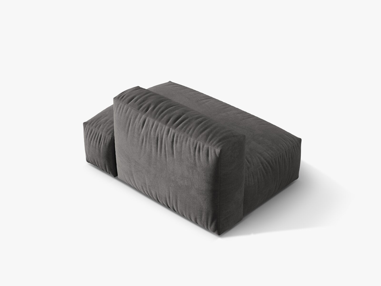 Micadoni Ecksofa-Modul Martina 1-Sitzer Samt Vogue Grau Rechts