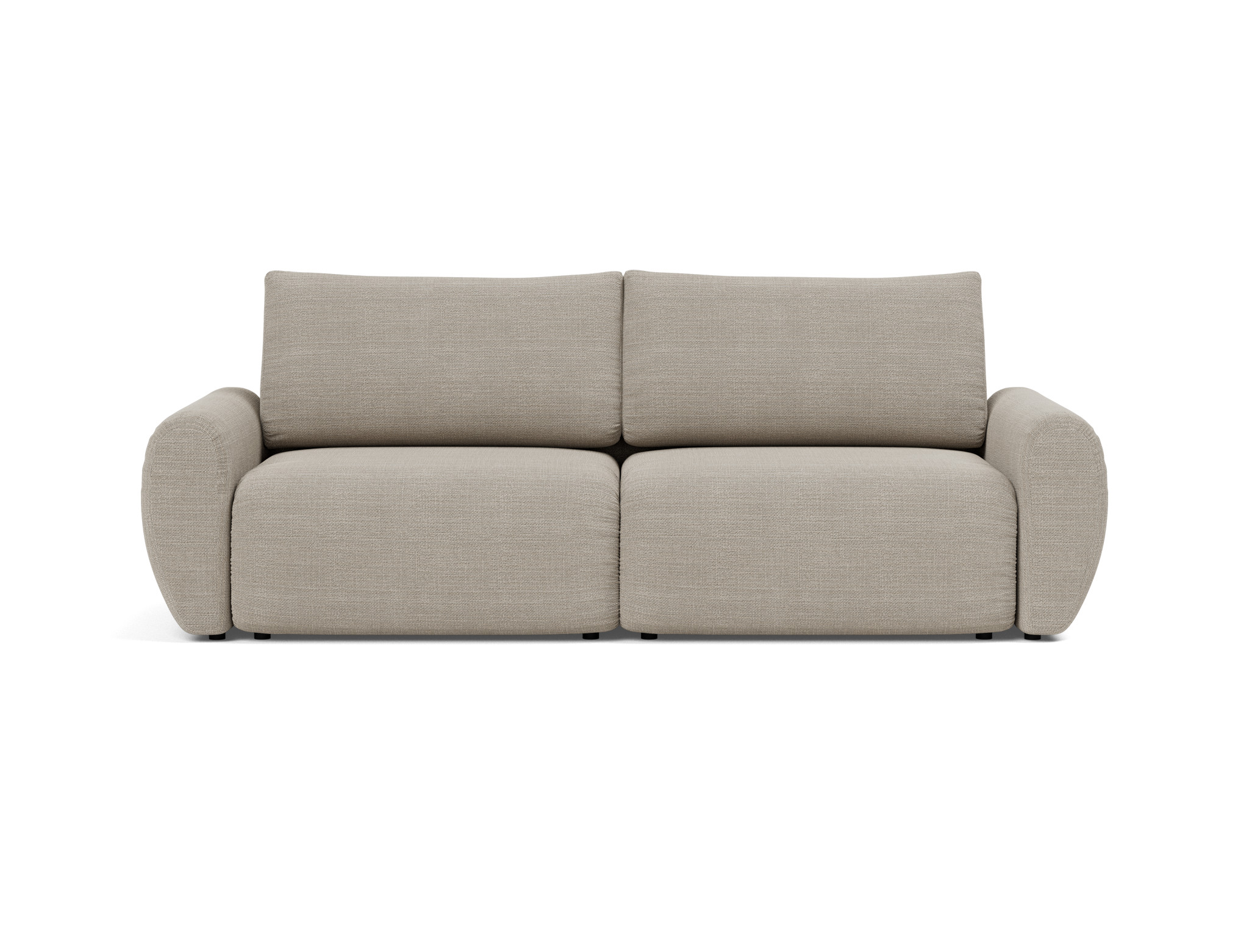 Schlafsofa Norum mit Curve-Armlehnen Strukturierter Stoff Kenya 579-Gravel