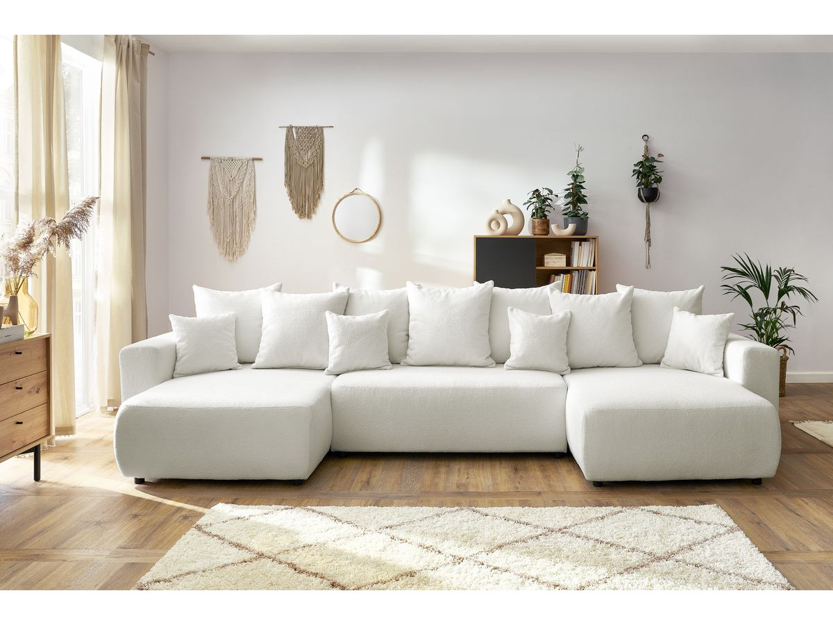 Bobochic Envy Wohnlandschaft Bouclé-Stoff Weiß
