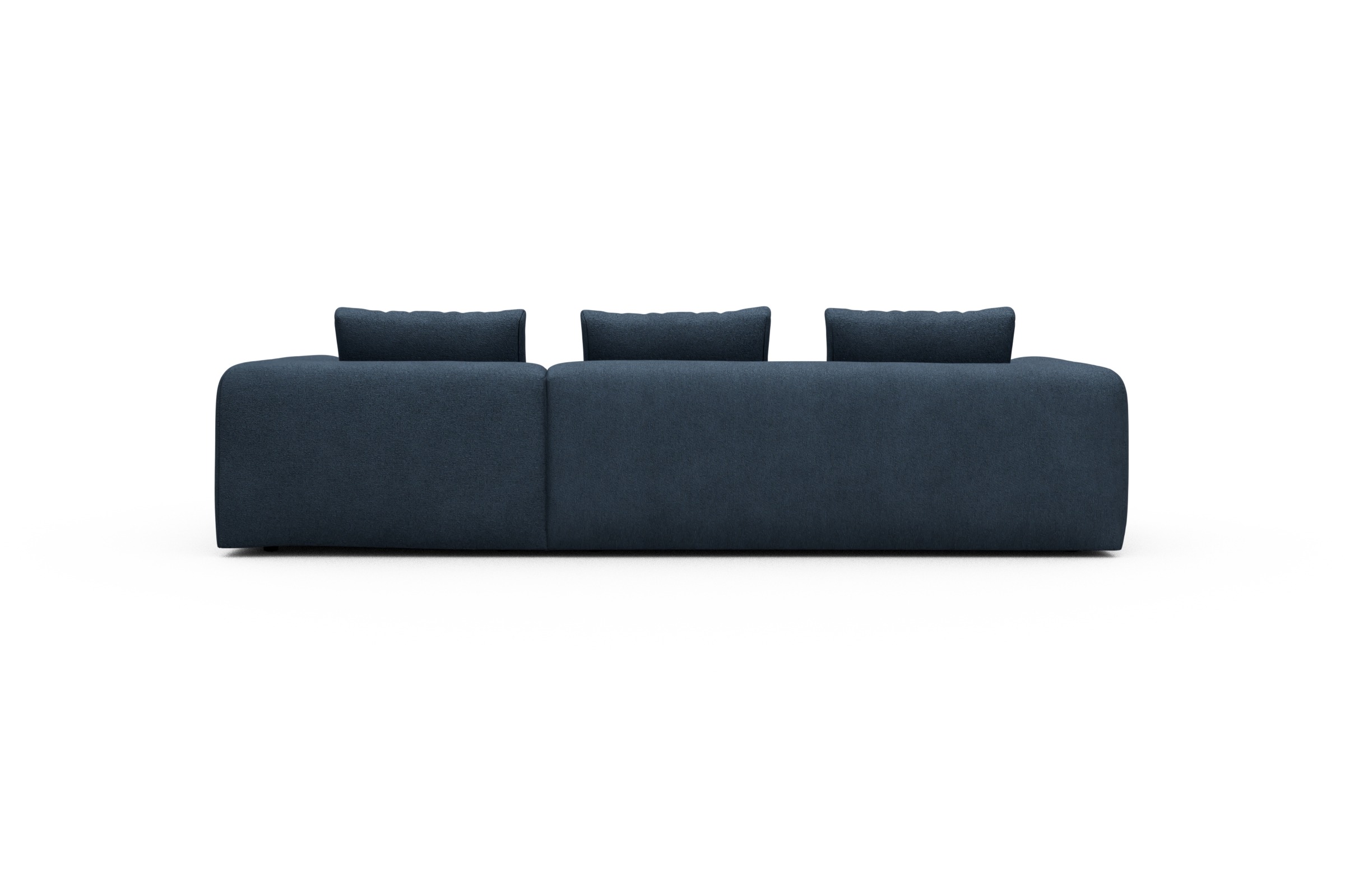 Ecksofa Fred Chaiselongue rechts mit 2,5-Sitzer Boucle-Blue