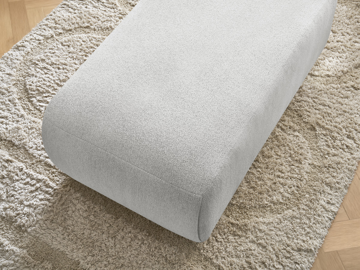 Bobochic Jana Pouf 63 × 114 cm Melange-Stoff Hellgrau