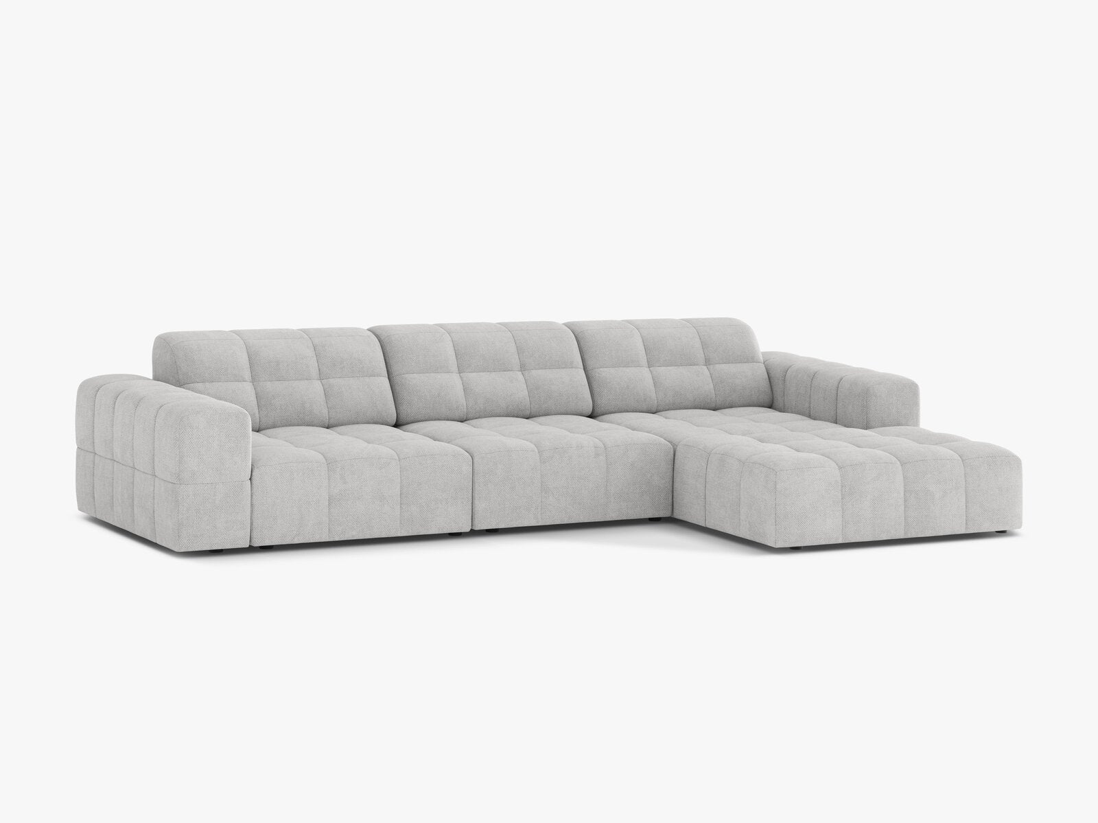 Micadoni Ecksofa Jennifer 4-Sitzer Rechts Chenille Eden Silber
