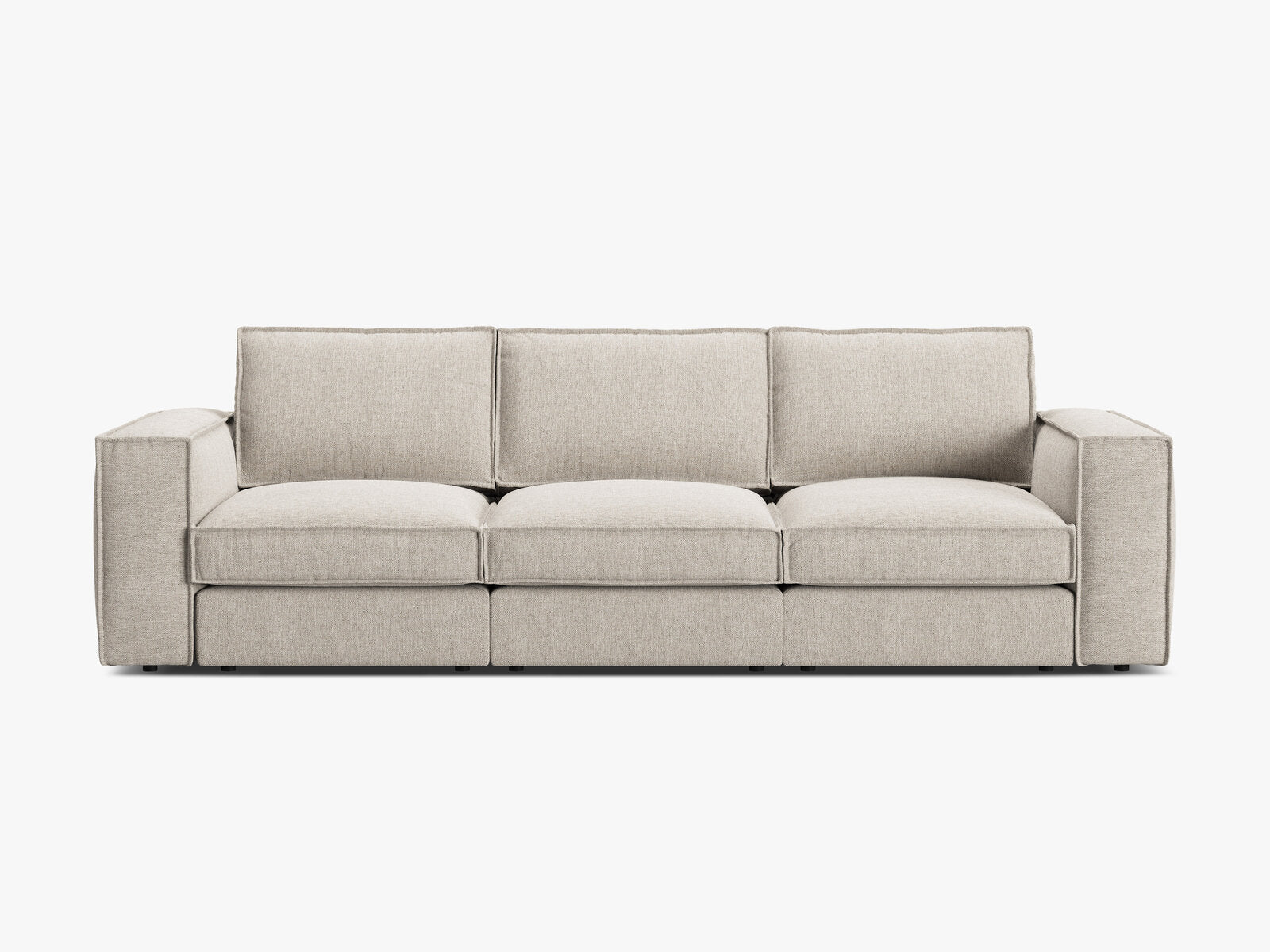Micadoni modulares Sofa Pola 4-Sitzer Strukturierter Stoff Babel Sand