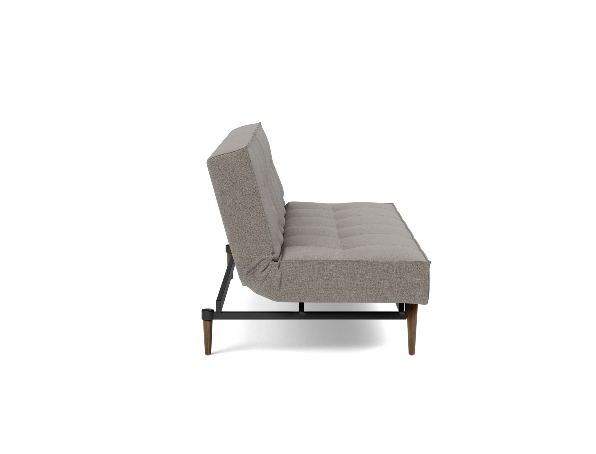 Schlafsofa Splitback Flachgewebe Mixed Dance 521-Grey Beine Styletto Eiche dunkel