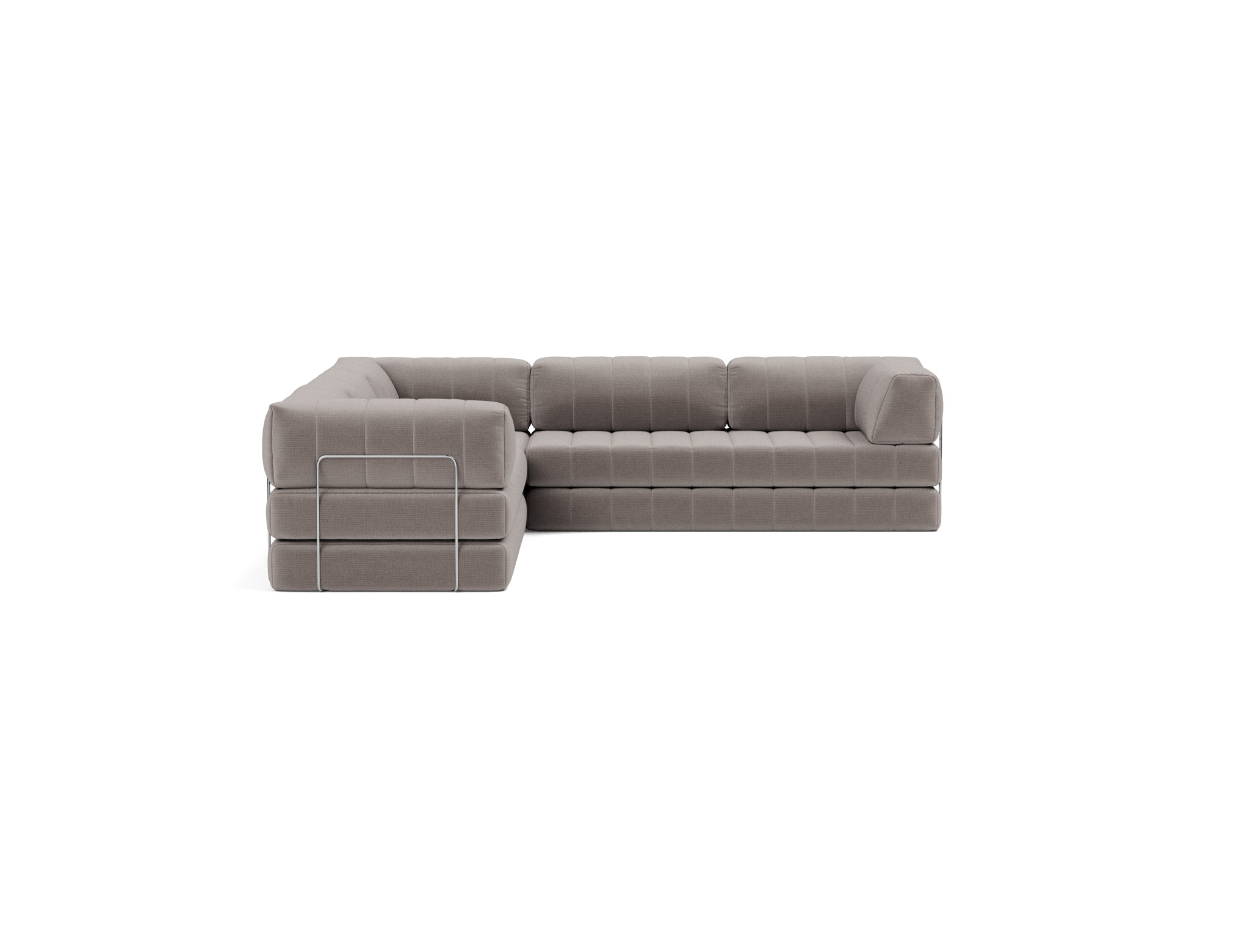 Eck-Schlafsofa CozyPad mit Armlehnen Chenille Esina 418-Truffle