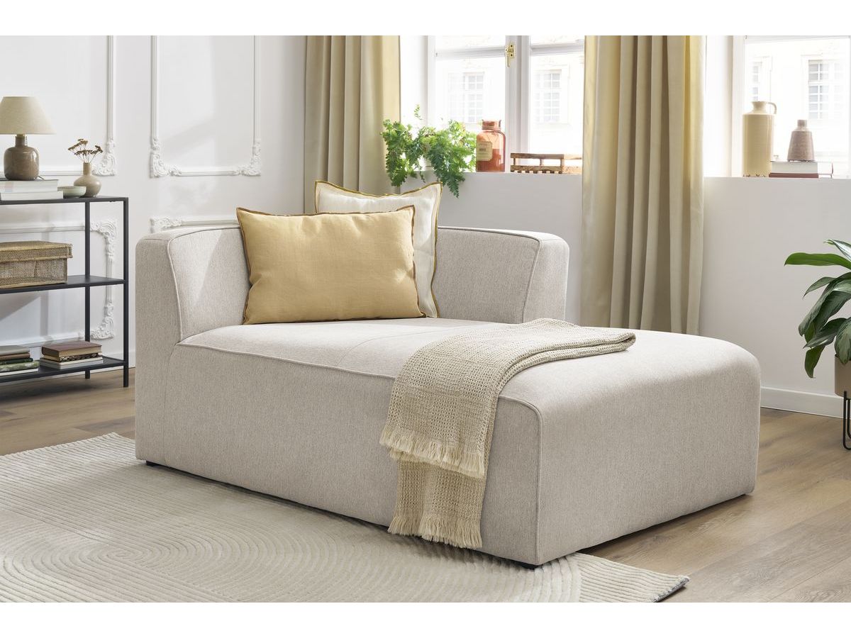 Bobochic Megeve Méridienne-Modul Melange-Stoff Beige Ecke rechts