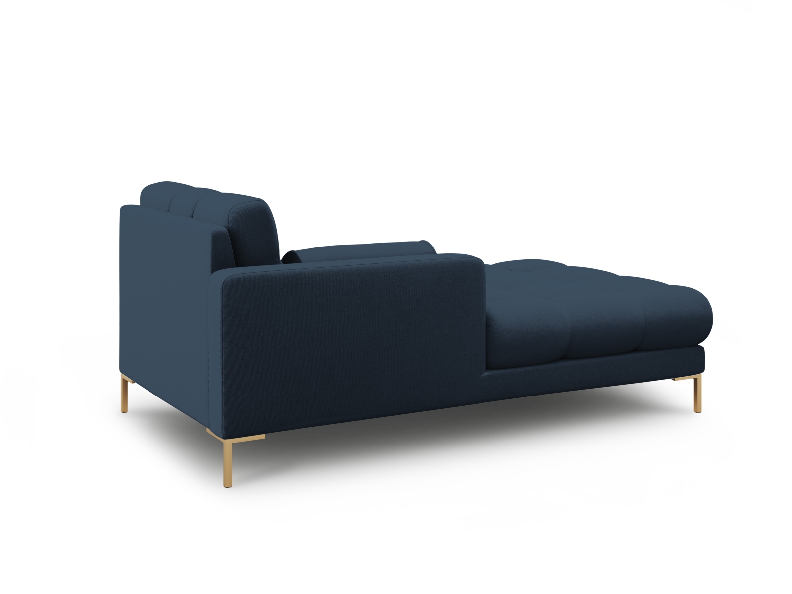 Cosmopolitan Design Chaiselongue Bali Strukturierter Stoff Neve Blau Links Beine Gold