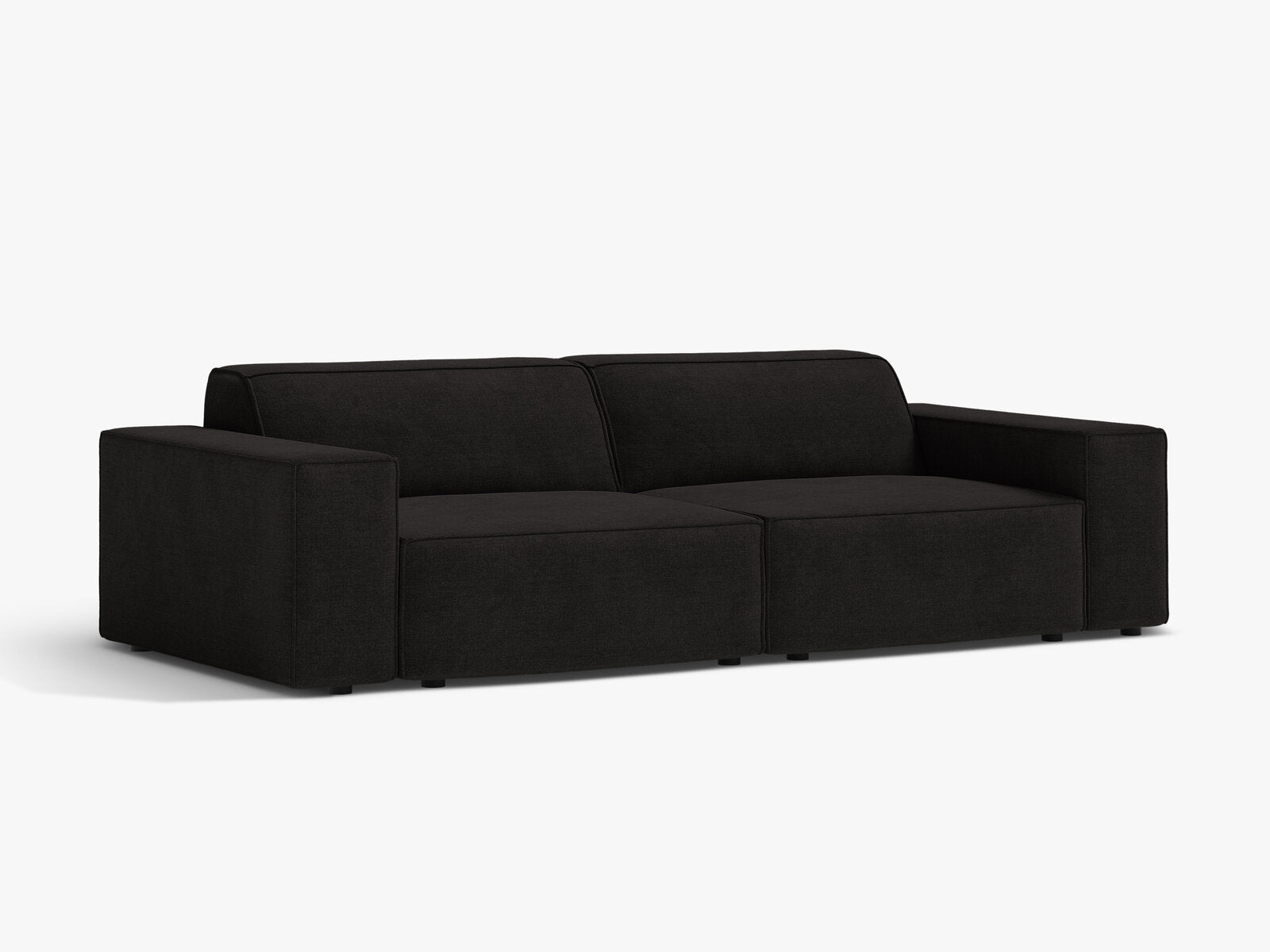 Micadoni 3-Sitzer Sofa Jodie Strukturierter Stoff Liberty Schwarz