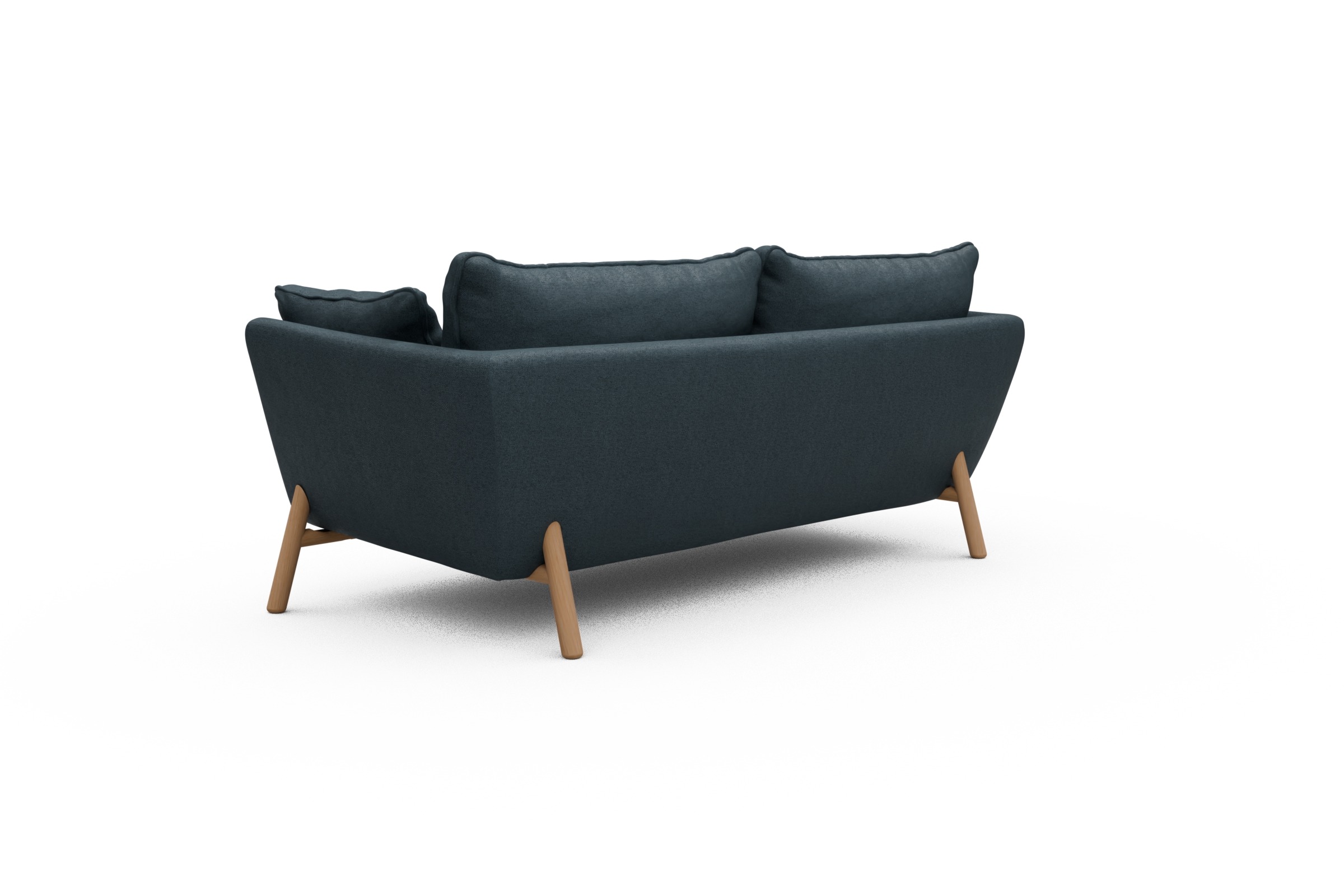 Sofa Emil PREMIUM 2-Sitzer Beinfarbe Eiche Natur Denari-Royal-Blue