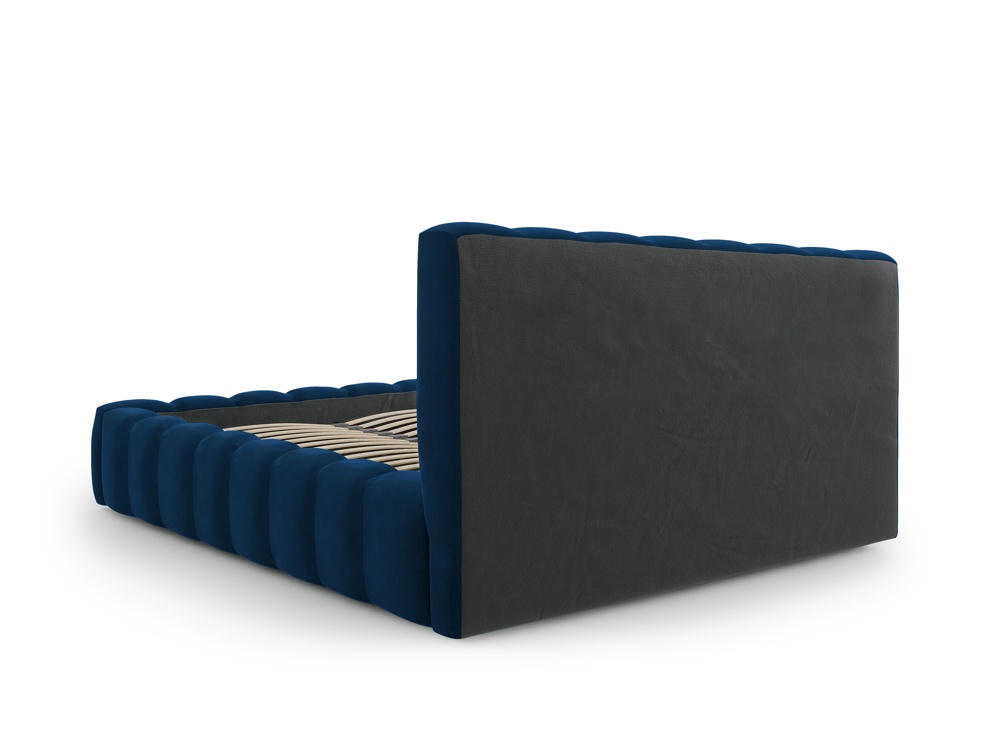 Cosmopolitan Design Stauraumbett mit Kopfteil Palma 180x200 Samt Bluvel Königsblau