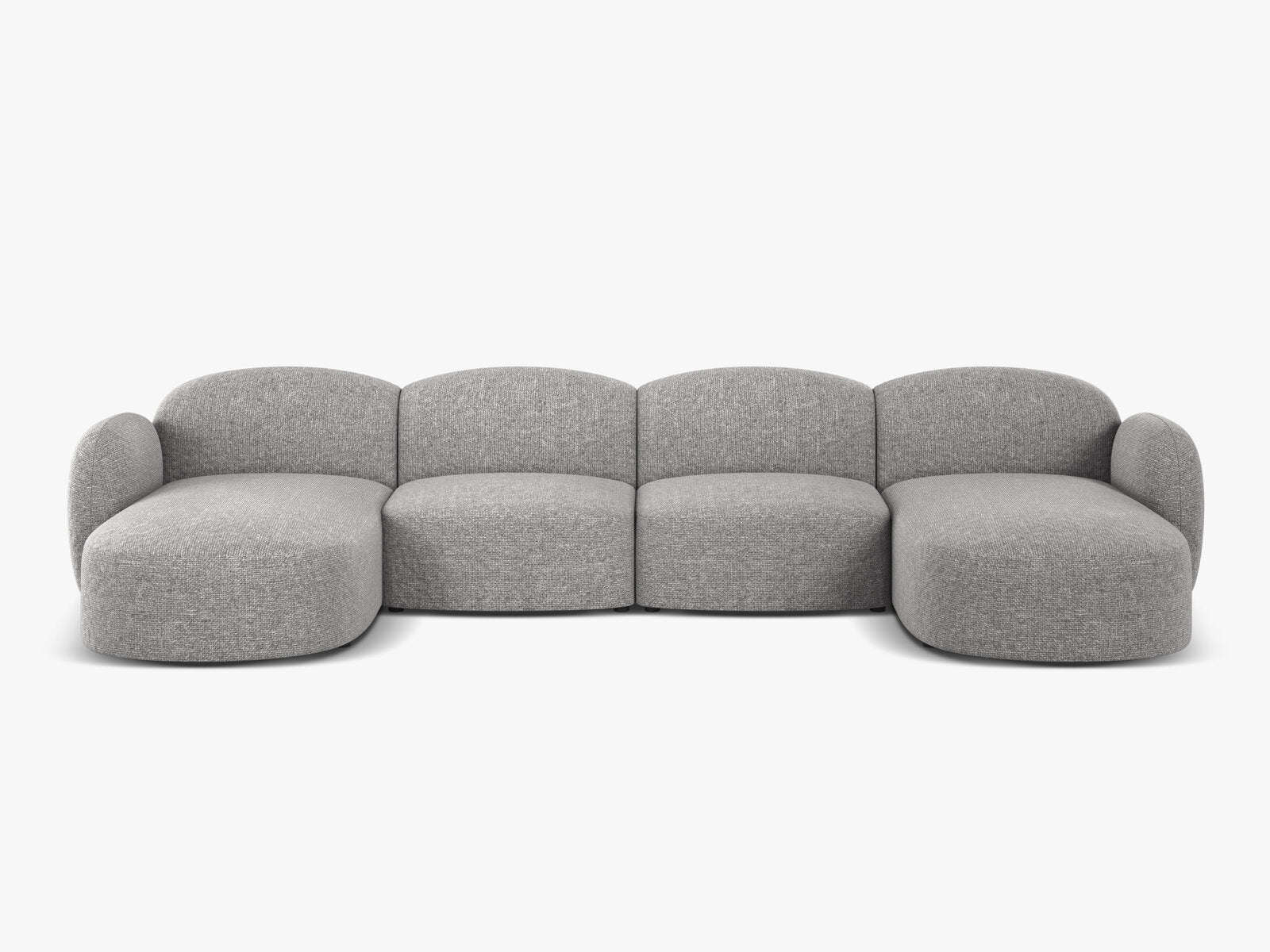 Micadoni Panorama Sofa Blair 6-Sitzer Chenille Eden Hellgrau