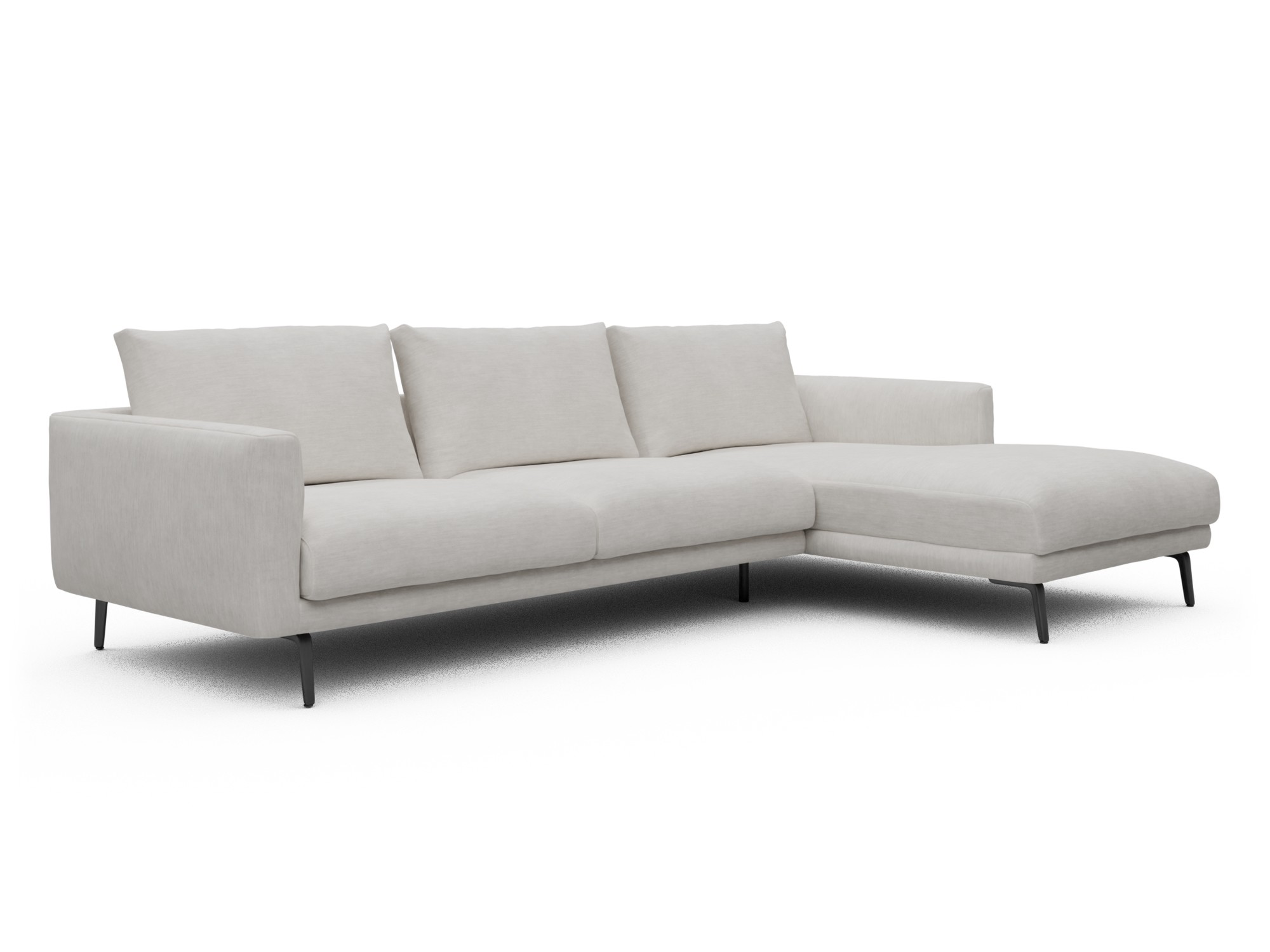 Skandi Home Ecksofa Karl Chaiselongue rechts mit 2,5-Sitzer Vivus-Dusty-Off-White moebelfaktor