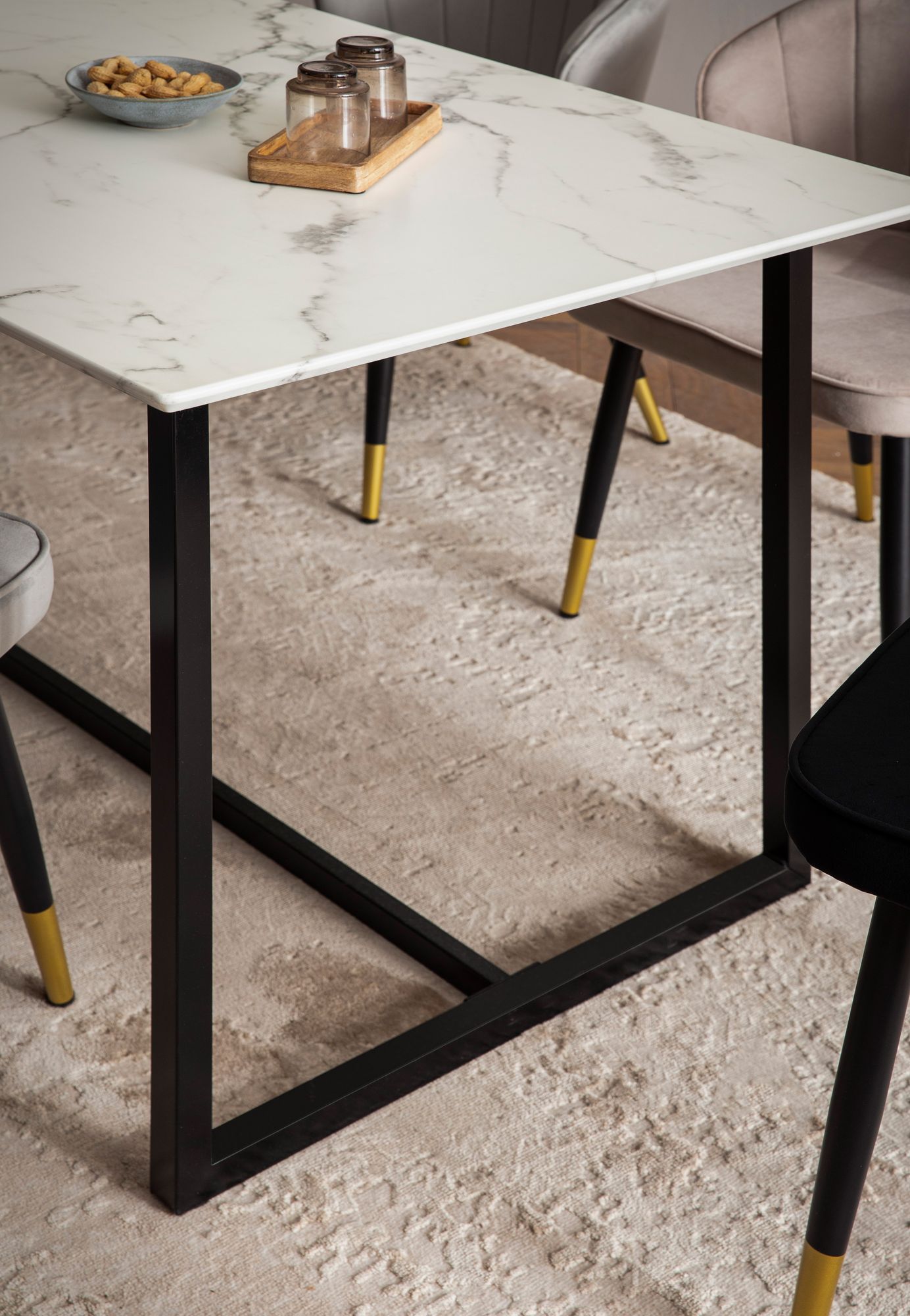 Esstisch Gjerstad Marmoroptik Weiß 160 × 80 × 76 cm