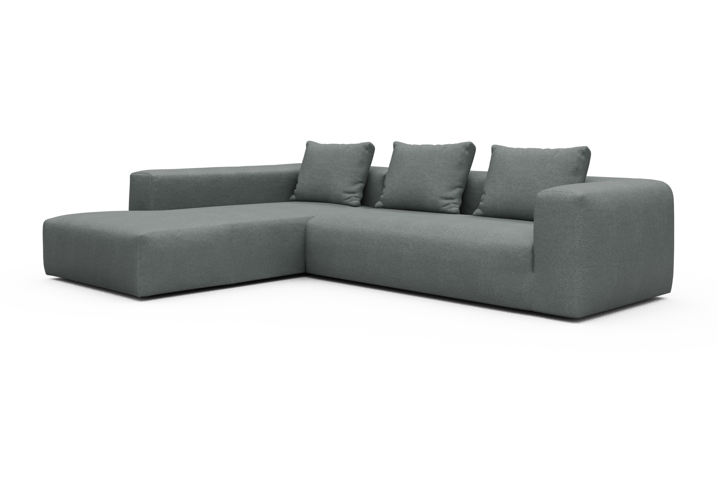 Ecksofa Fred Relax-Ecke links mit 2,5-Sitzer Denari-Soft-Grey