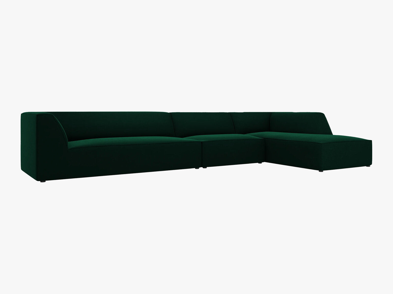 Micadoni Ecksofa Ruby 5-Sitzer Rechts Samt Salvador Flaschengrün