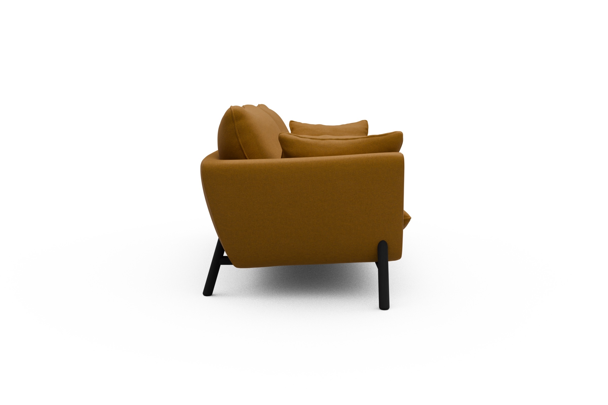 Sofa Emil 3-Sitzer Beinfarbe Eiche Schwarz Satya-Ocre
