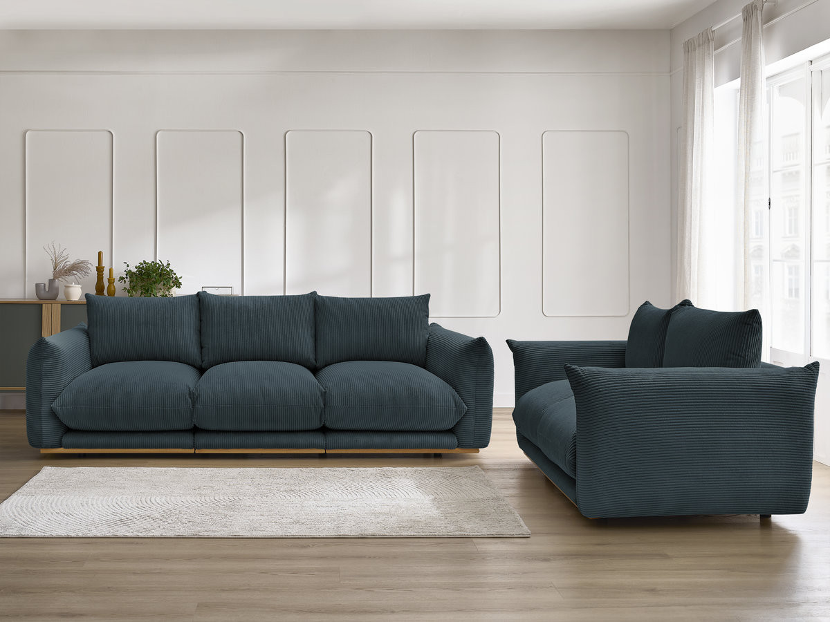 Bobochic Ernest Sofa 5-Sitzer Cordsamt Dunkelblau