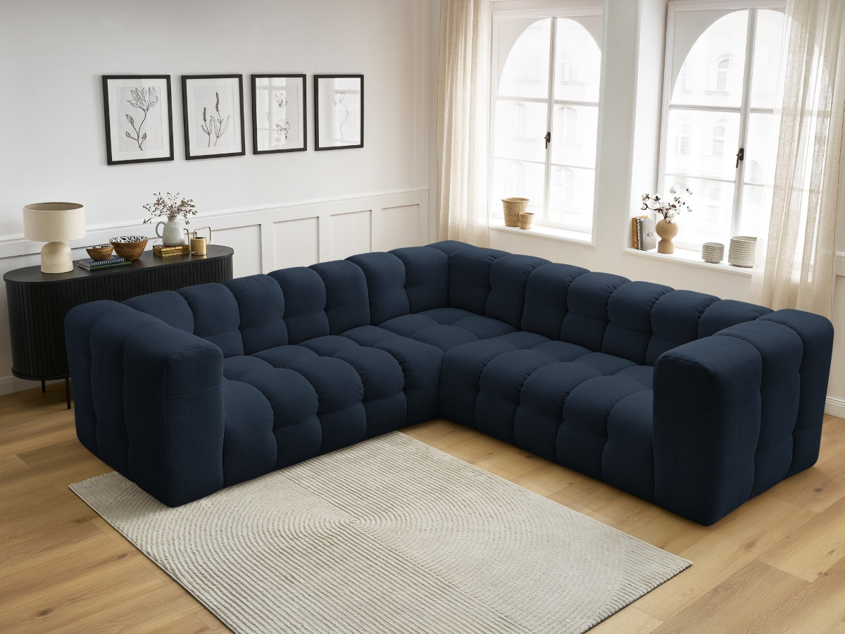 Bobochic Cloud Ecksofa 268 × 184 cm Stoff Dunkelblau