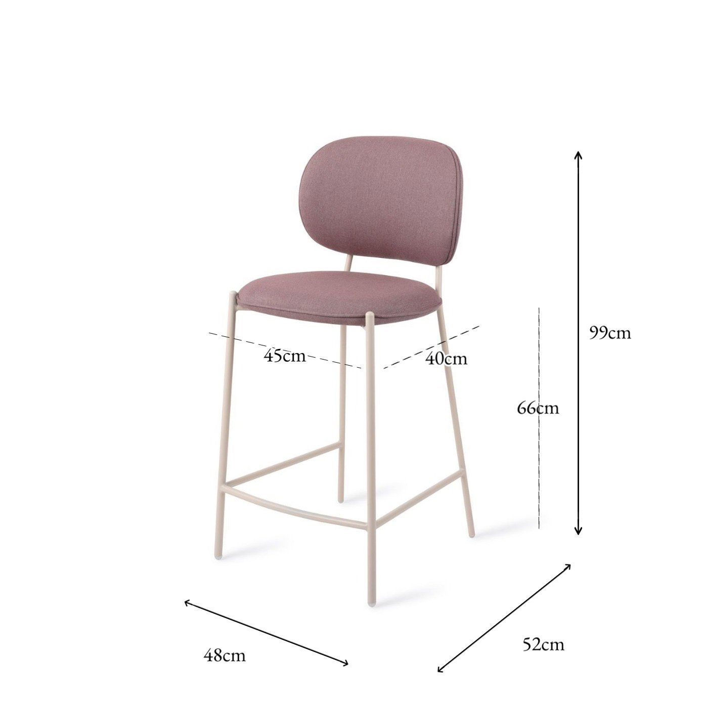 Jesper Home Barhocker Yoichi Purple Rain Tresenhöhe 65 cm