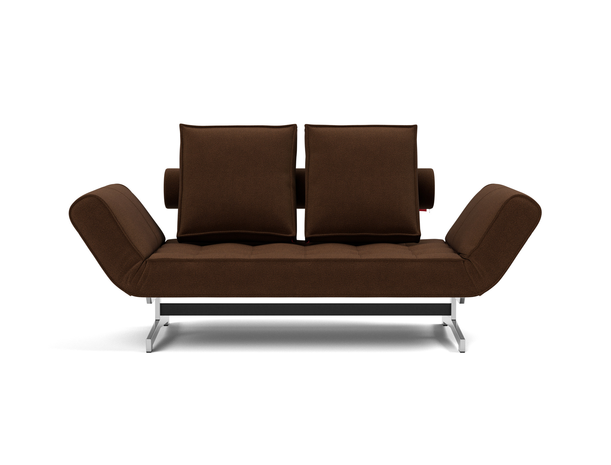 Tagesbett Ghia Strukturierter Stoff Taura 359-Cappuccino Beine Chrom
