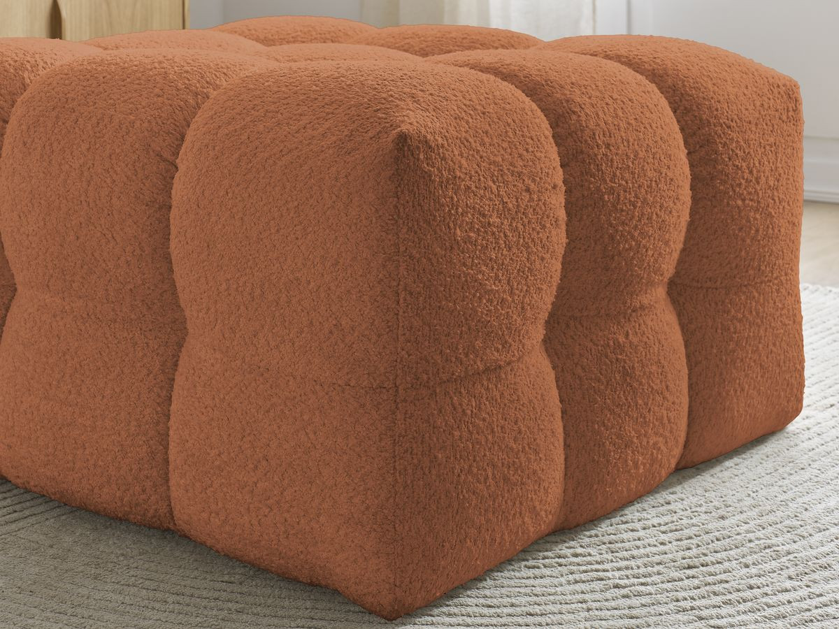 Bobochic Cloud Pouf Bouclé-Stoff Orange