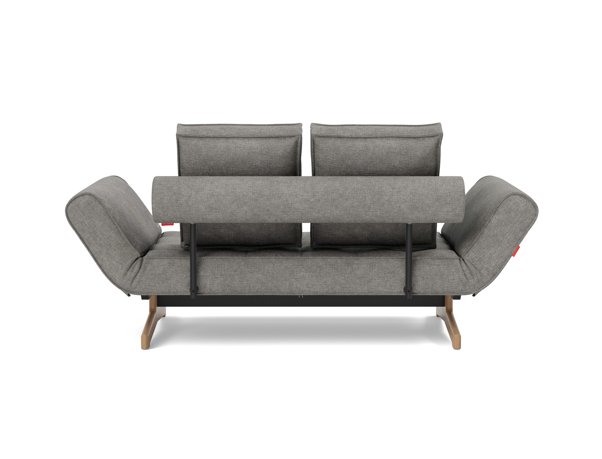 Tagesbett Ghia Flachgewebe Avella 282-Warm-Grey Beine Eiche