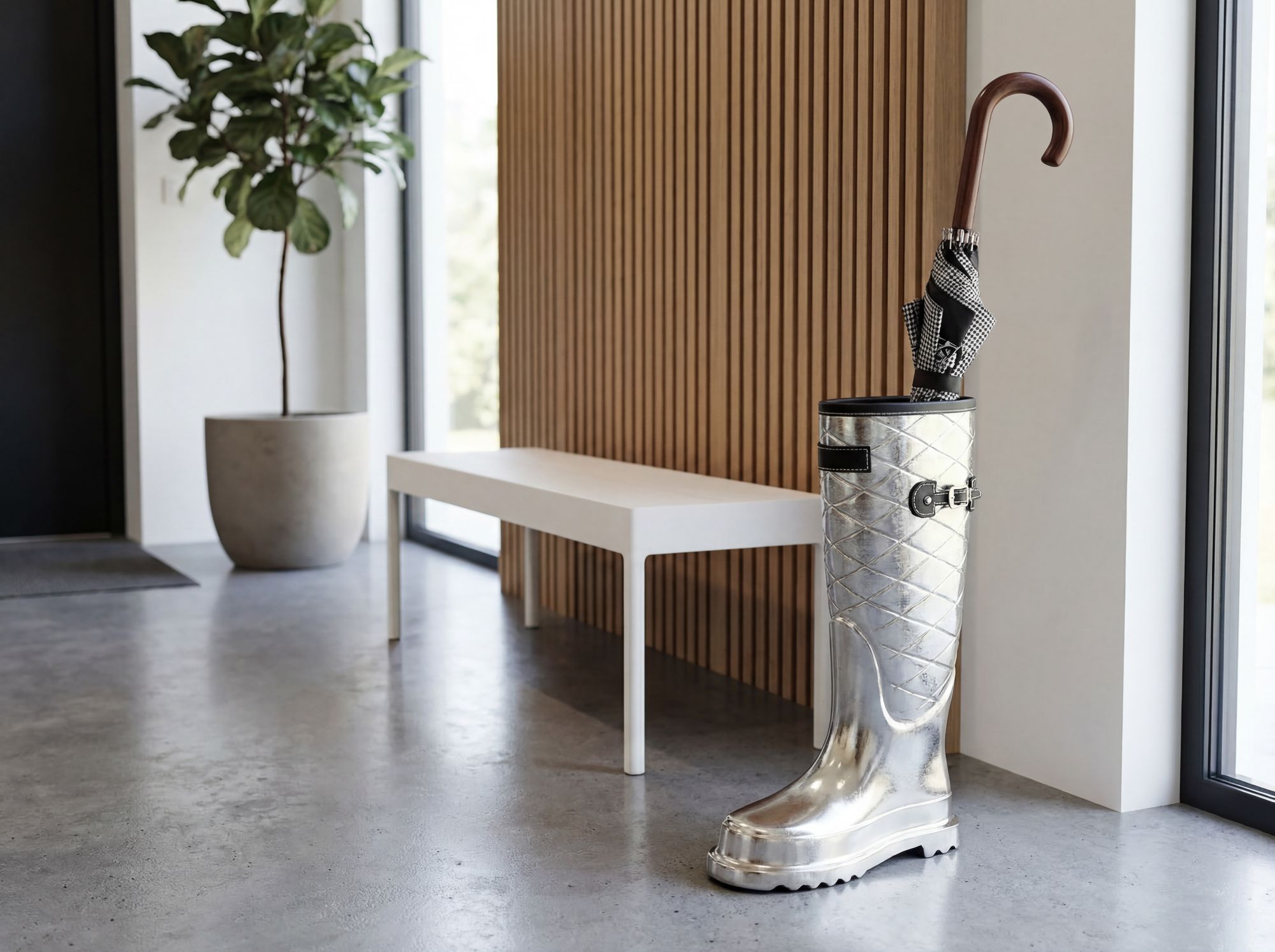 Schirmständer Sjoholt Aluminium Silber 26 × 11 × 44 cm